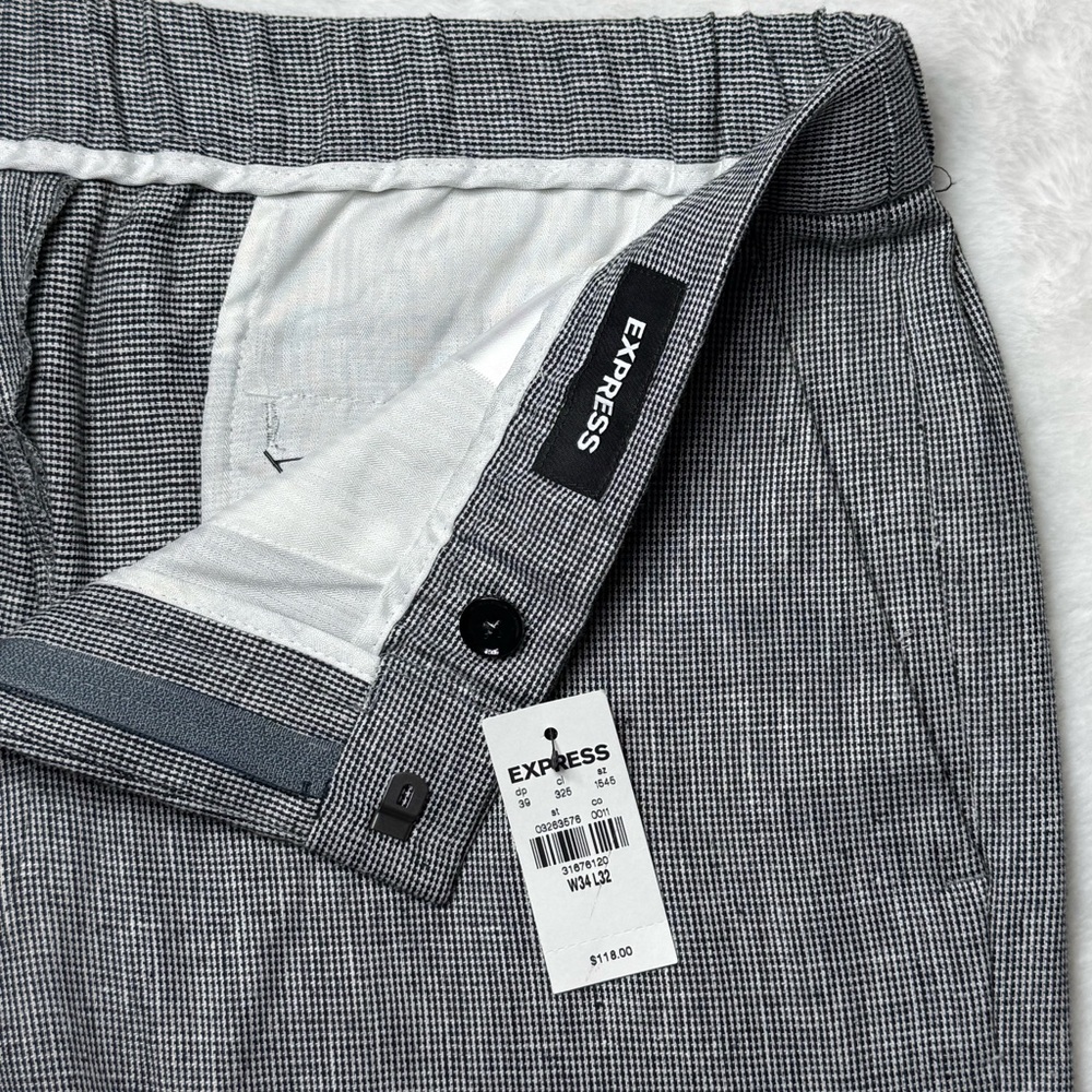 Express 55%Linen/45%Poly Blend Slim Fit Pants